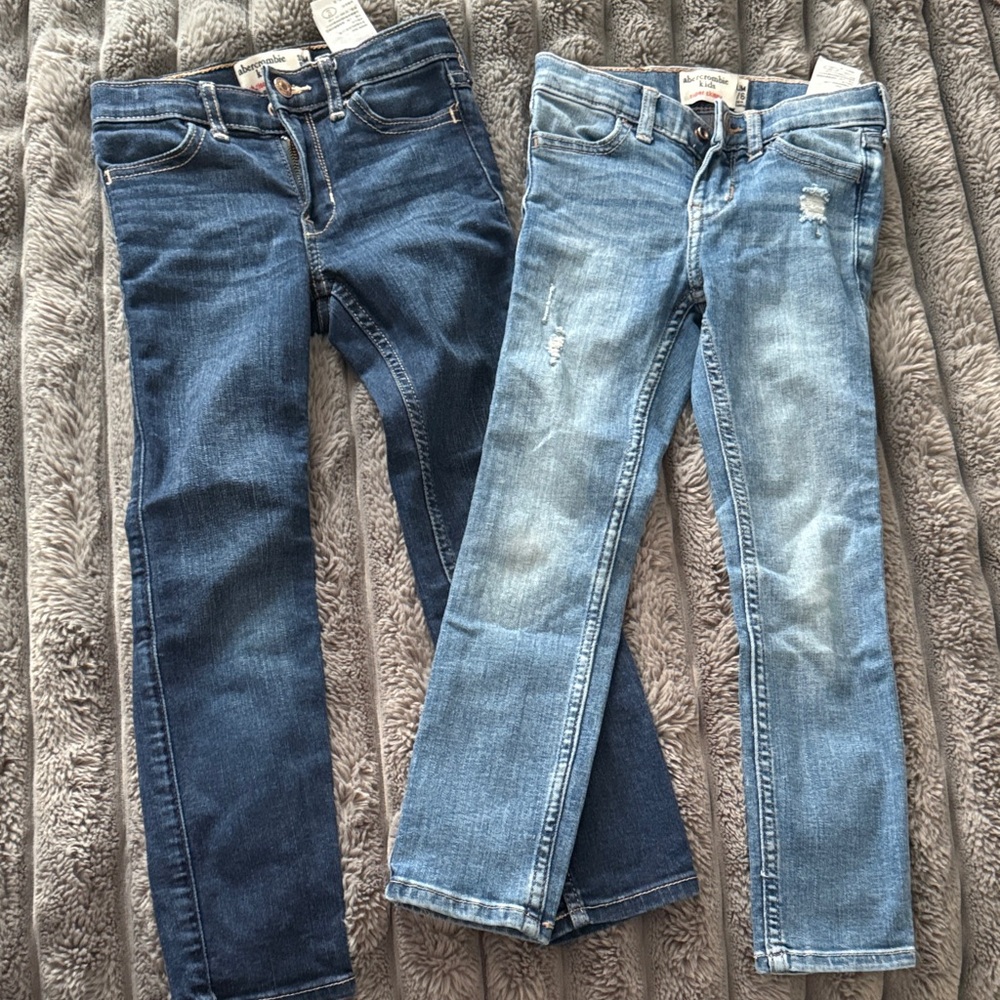Abercrombie Kids Dark and Light Blue Skinny Jeans
